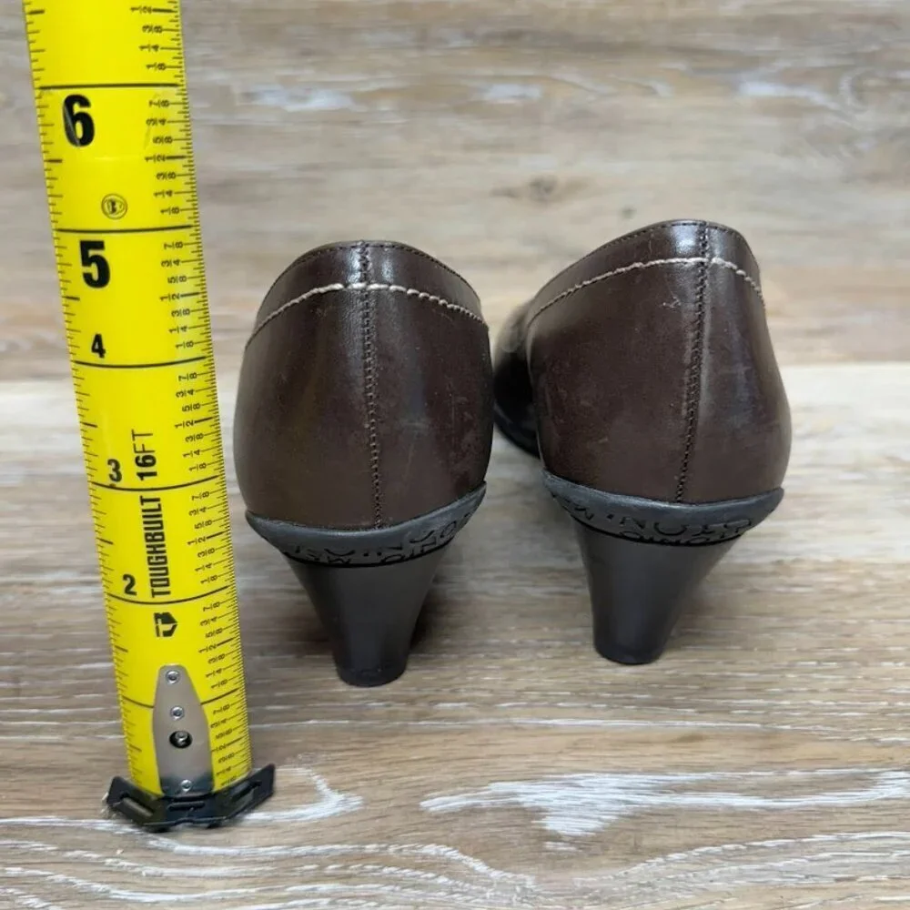 Antonio Melani Elana Brown Leather Heels Women's Size 7.5